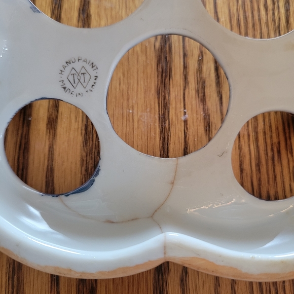 Vintage Lusterware Hand Painted Made in Japan Condiment Tray ~TT 5-piece S&P V&O - Picture 6 of 16